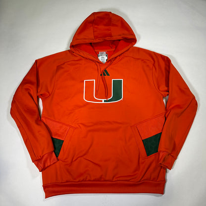 Adidas University of Miami Orange Hoodie *pre-owned*