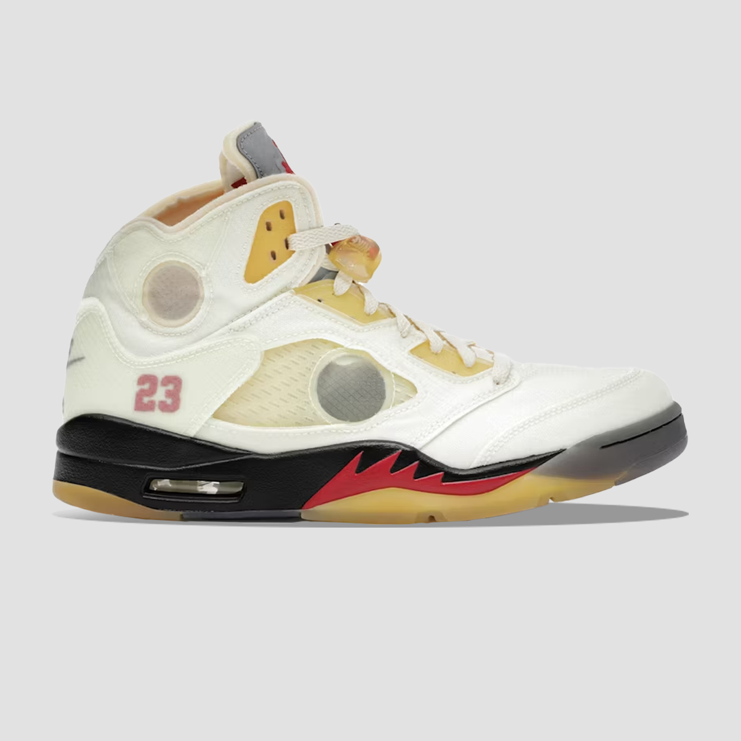 Jordan 5 Retro Off-White Sail outside of shoe