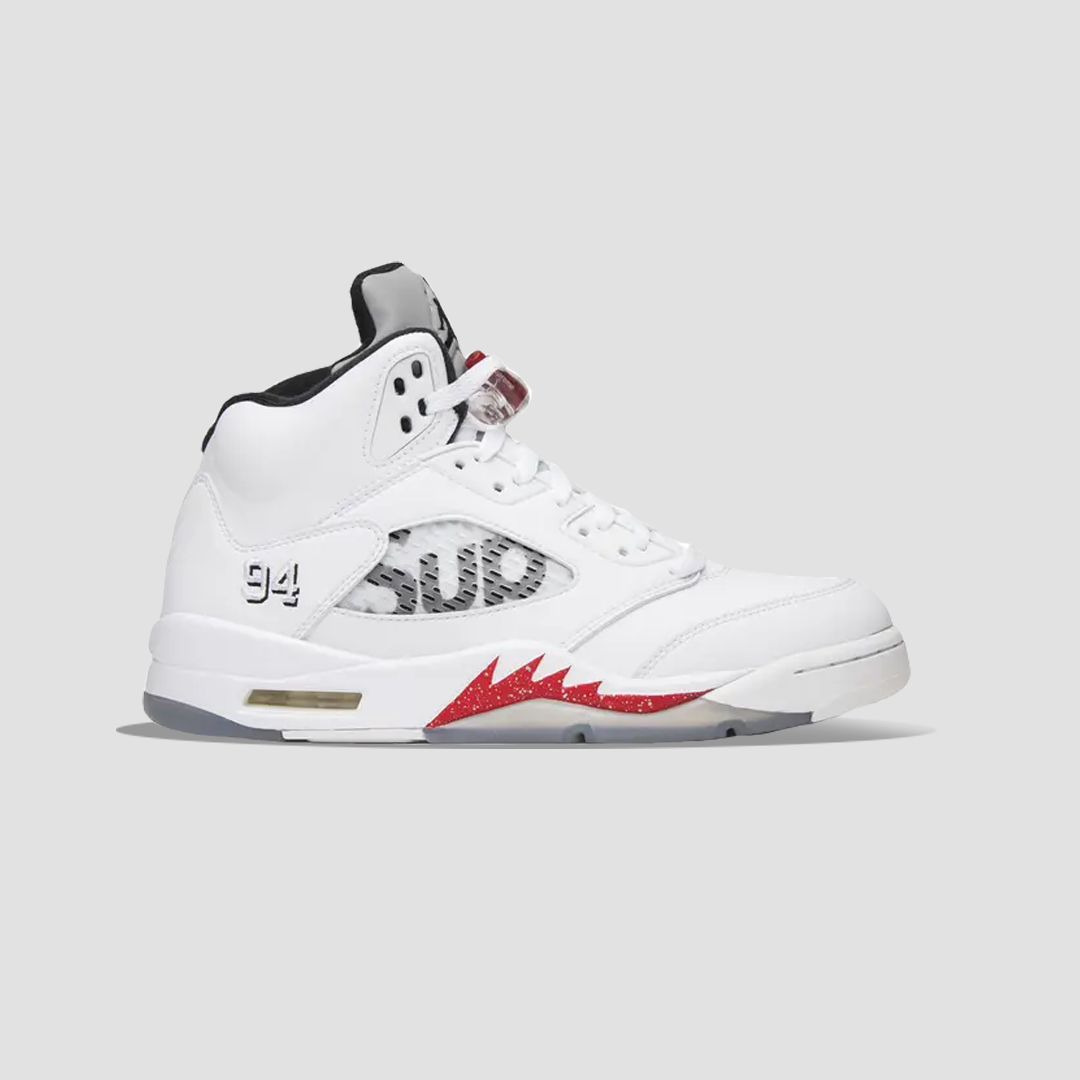 Jordan 5 Retro Supreme White (2015) Front of Shoe