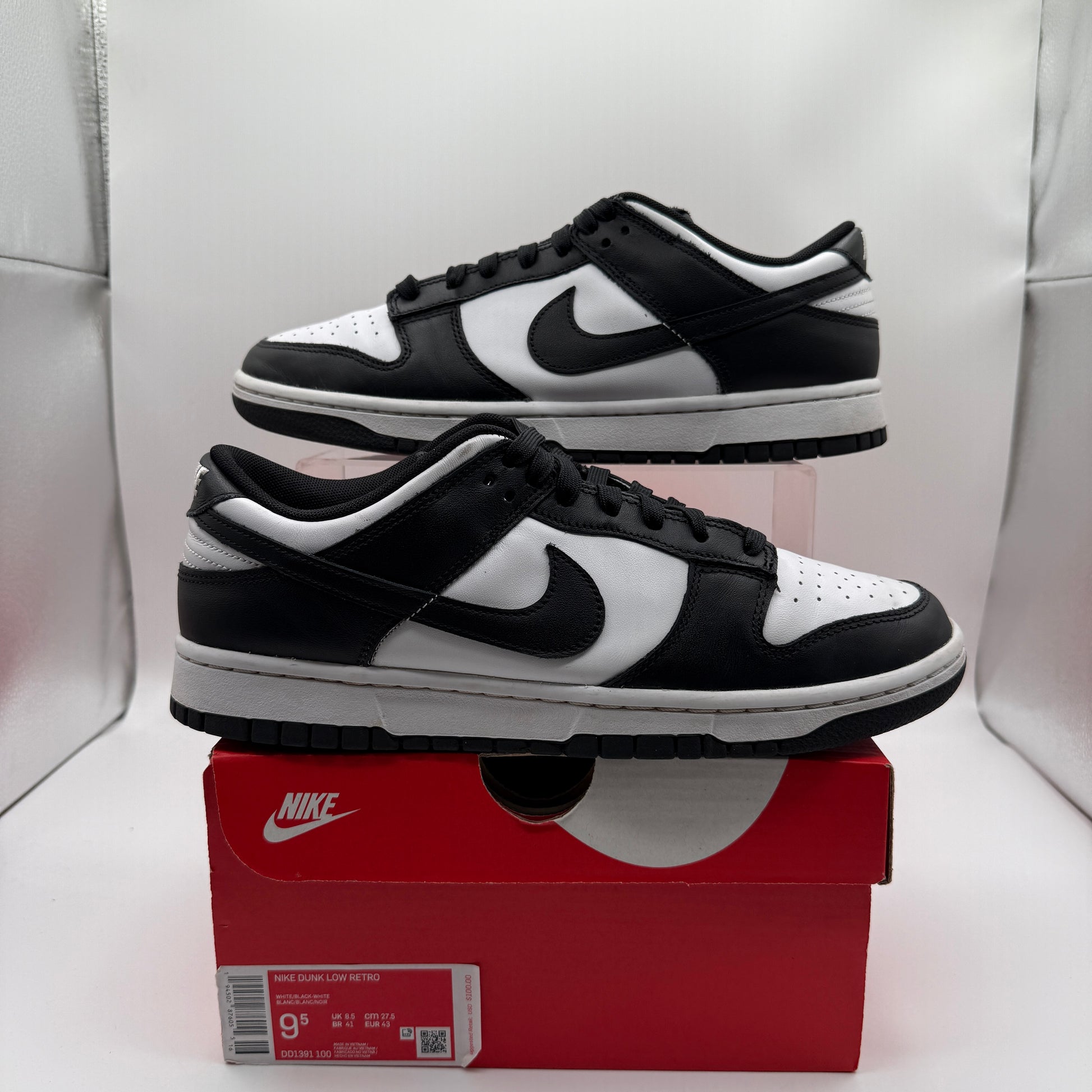 Nike Dunk Low Retro White Black Panda Outside of Shoe