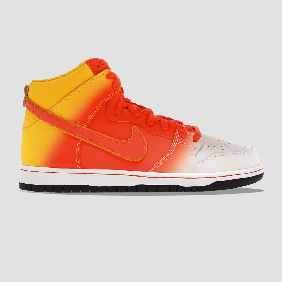 Nike SB Dunk High Sweet Tooth Candy Corn outside of shoe