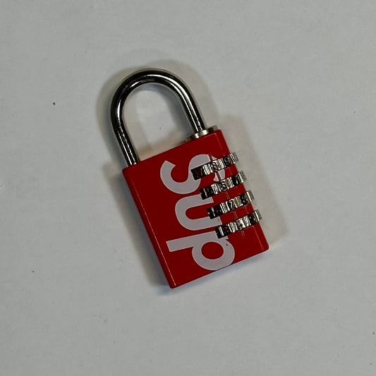 Supreme Masterlock Numeric Lock Red front of lock