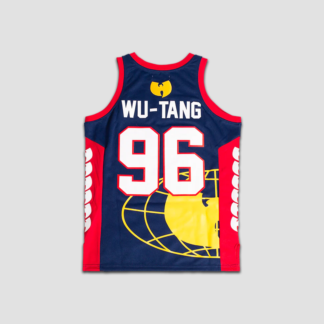 Wu Tang Globe Basketball Jersey (Blue/Red)