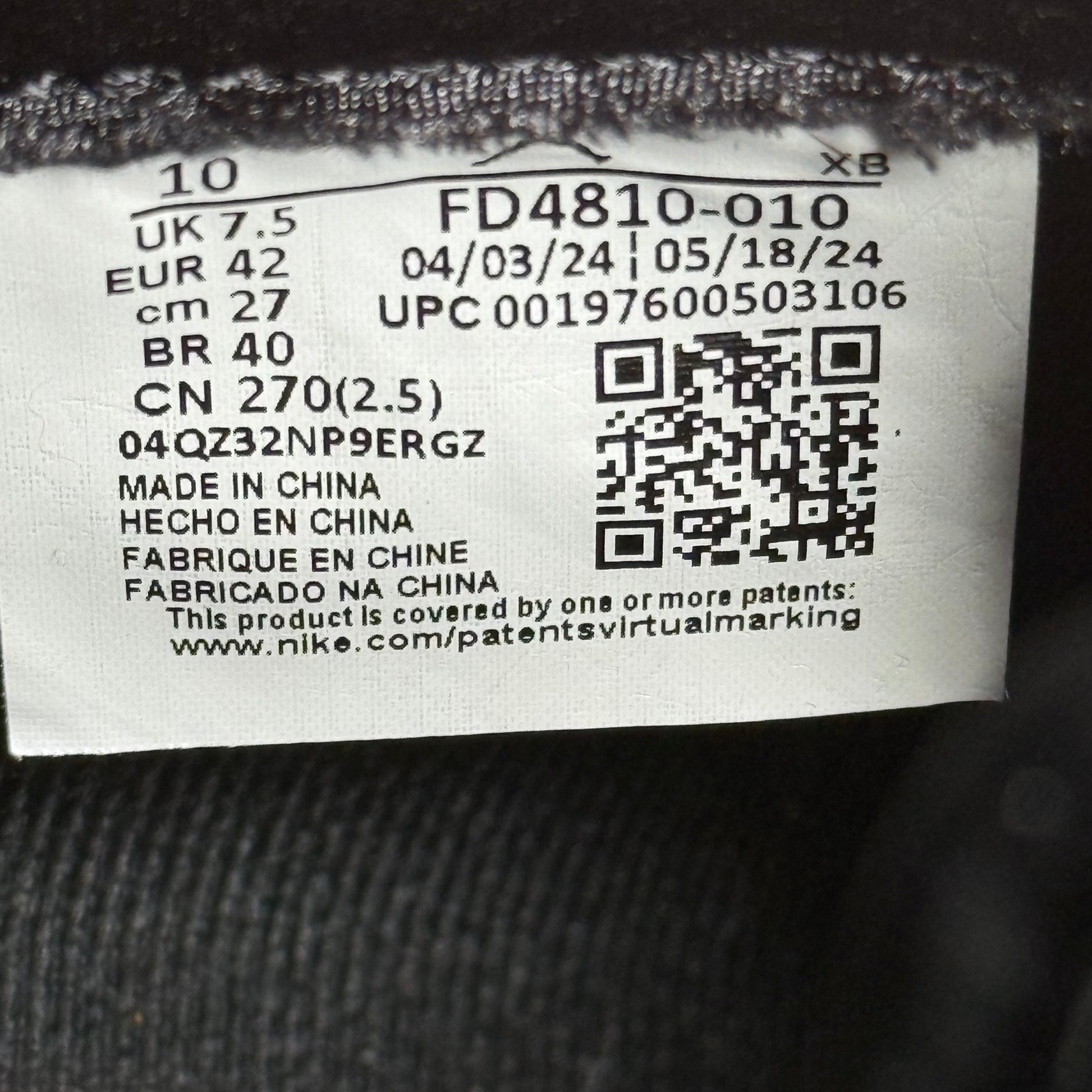 Jordan 1 Retro High OG Satin Shadow (Women's) *pre-owned* SIZE 10W