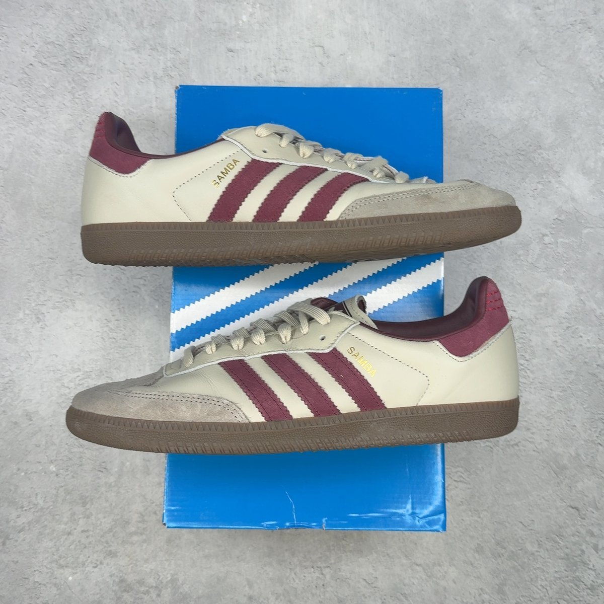 adidas Samba OG Putty Grey Maroon 9.5 (Pre-Owned) - Kicks Collective PA - adidas - ID1482-9.5-PO-2 - Pre-Owned Sneakers - 9.5