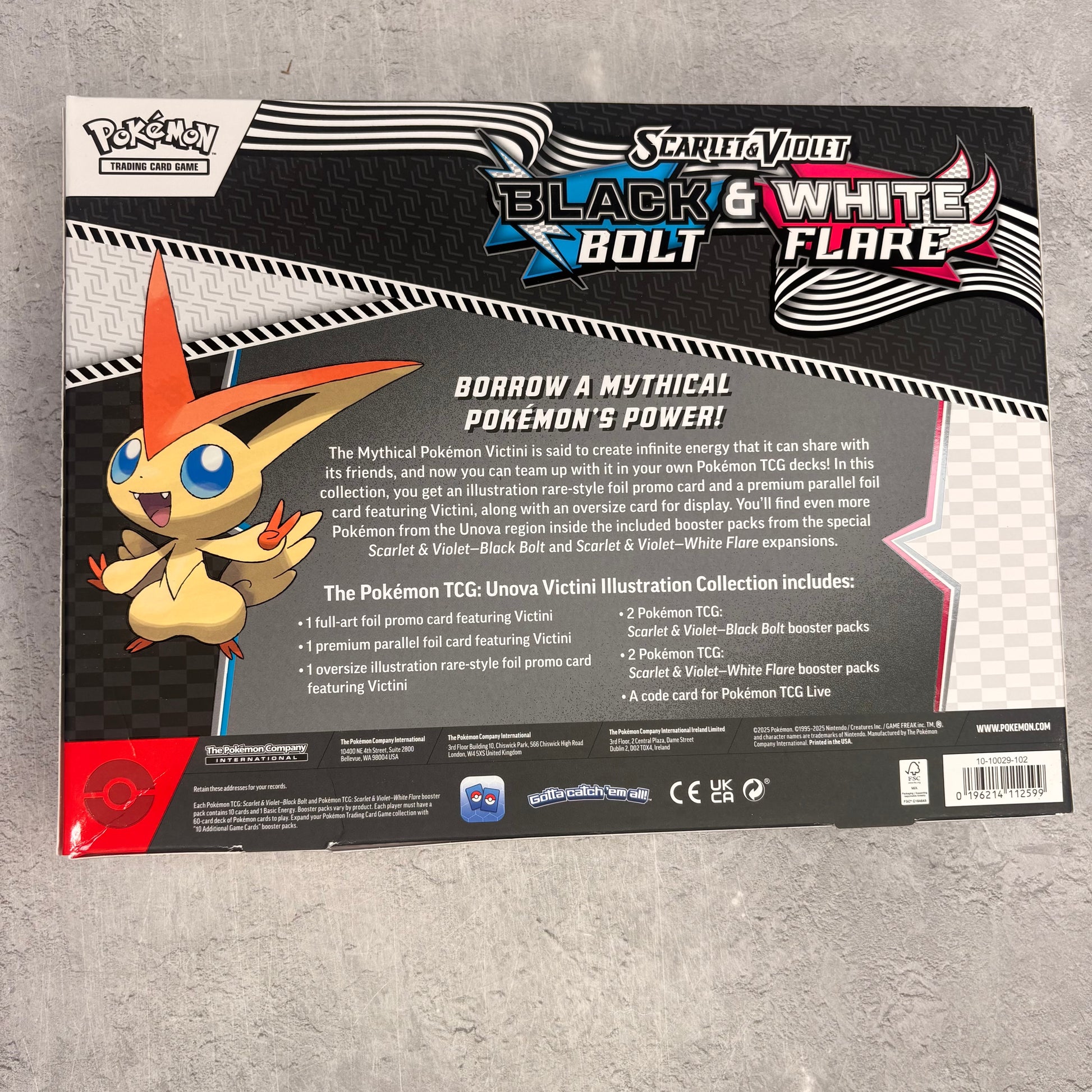 Pokémon Scarlet & Violet Black Bolt/White Flare Unova Victini Illustration Poster Collection Box