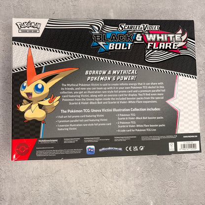 Pokémon Scarlet & Violet Black Bolt/White Flare Unova Victini Illustration Poster Collection Box