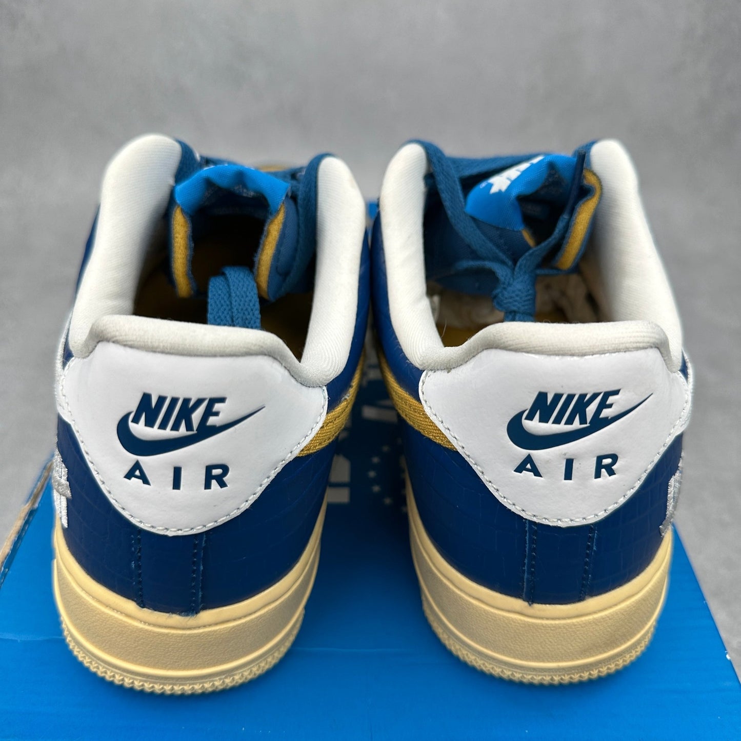 Nike Air Force 1 Low SP Undefeated 5 On It Blue Yellow Croc *pre - owned* SIZE 9 - Kicks Collective PA - Nike - DM8462-400 - Men's Shoes - 9M/10.5W - Pre - Owned - Original Box (Damaged)
