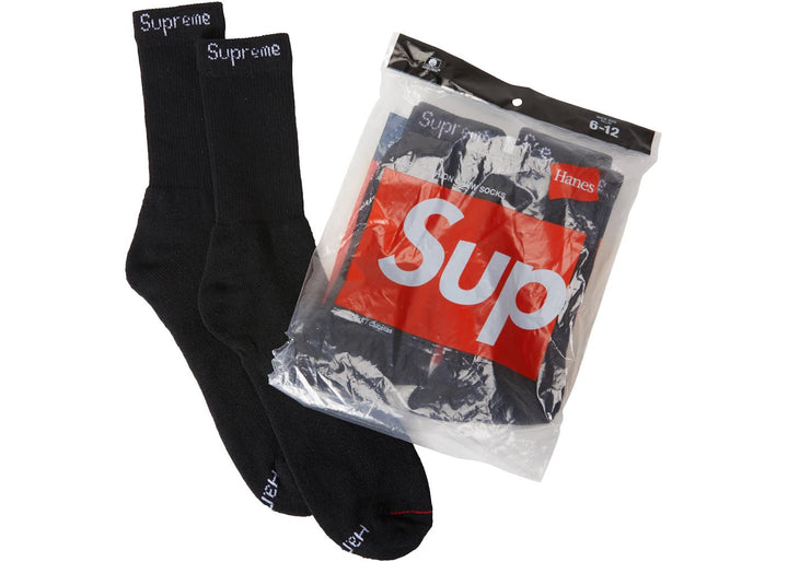 Supreme Hanes Socks (4 Pack) Black - Kicks Collective PA - Supreme - SUPREME-822HPQIW - Apparel - OS - Brand New