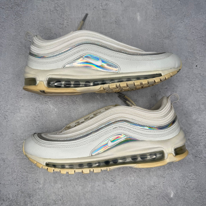 Nike Air Max 97 Iridescent White (Women's) *pre - owned* SIZE 9.5W - Kicks Collective PA - Nike - CJ9706-100 - Women's Shoes - 8M/9.5W - Pre - Owned - No Box