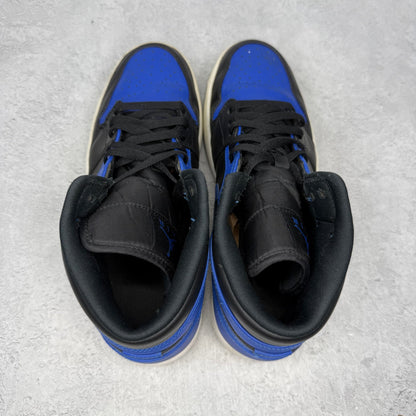 Jordan 1 Mid Hyper Royal Tumbled Leather *pre - owned* SIZE 10.5 - Kicks Collective PA - Jordan - 554724-077 - Men's Shoes - 10.5M/12W - Pre - Owned - No Box