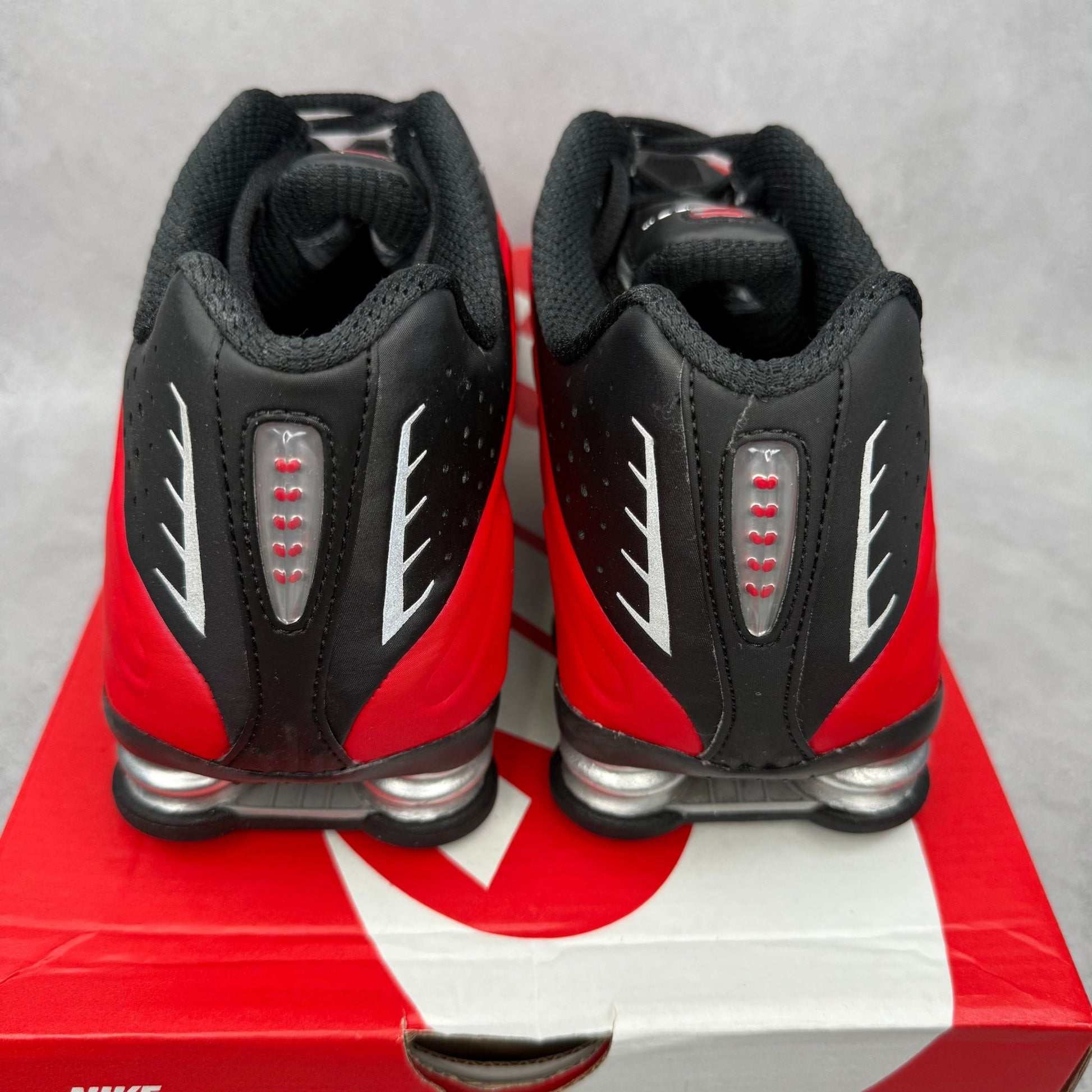 Nike Shox R4 University Red Black Metallic Silver *pre - owned* SIZE 11.5 - Kicks Collective PA - Nike - HQ1988-600 - Men's Shoes - 11.5M/13W - Pre - Owned