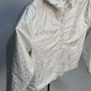 Louis Vuitton White Monogram Hooded Windbreaker Jacket *pre-owned* SIZE XXL