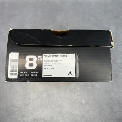 Jordan 14 Retro Black Toe (2014) *pre - owned* SIZE 8.5 - Kicks Collective PA - Jordan - 487471-102 - Men's Shoes - 8.5M/10W - Pre - Owned