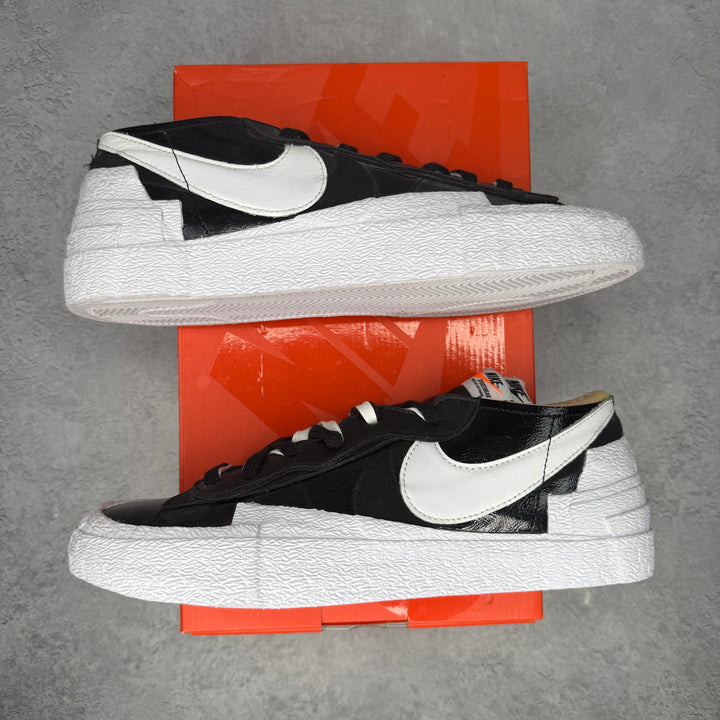 Nike Blazer Low Sacai Black Patent Leather *pre-owned* SIZE 9.5