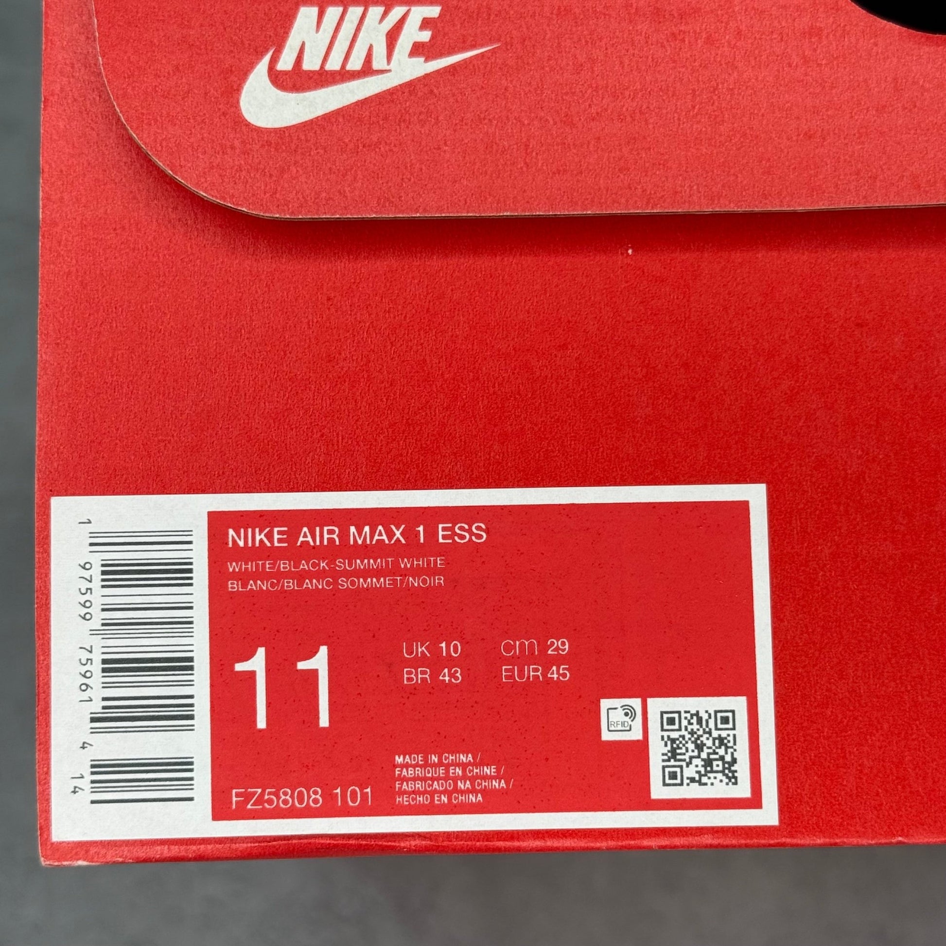 Nike Air Max 1 White Black - Kicks Collective PA - Nike - FD9082 - 107 - Men's Shoes - 11M/12.5W - Brand New