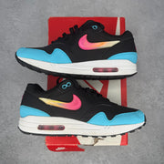 Nike Air Max 1 Jelly Swoosh Black Fuchsia Blue Fury *pre-owned* SIZE 8
