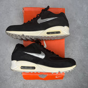 Nike Air Max 90 Essential Black Silver *pre-owned* SIZE 8