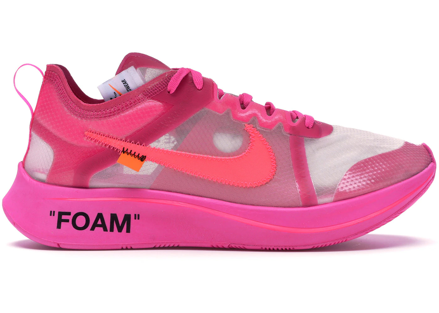 Nike Zoom Fly Off-White Pink *pre-owned* SIZE 11