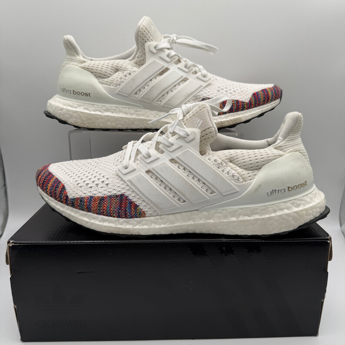 adidas Ultra Boost 1.0 Multi-Color Toe White outside of shoe