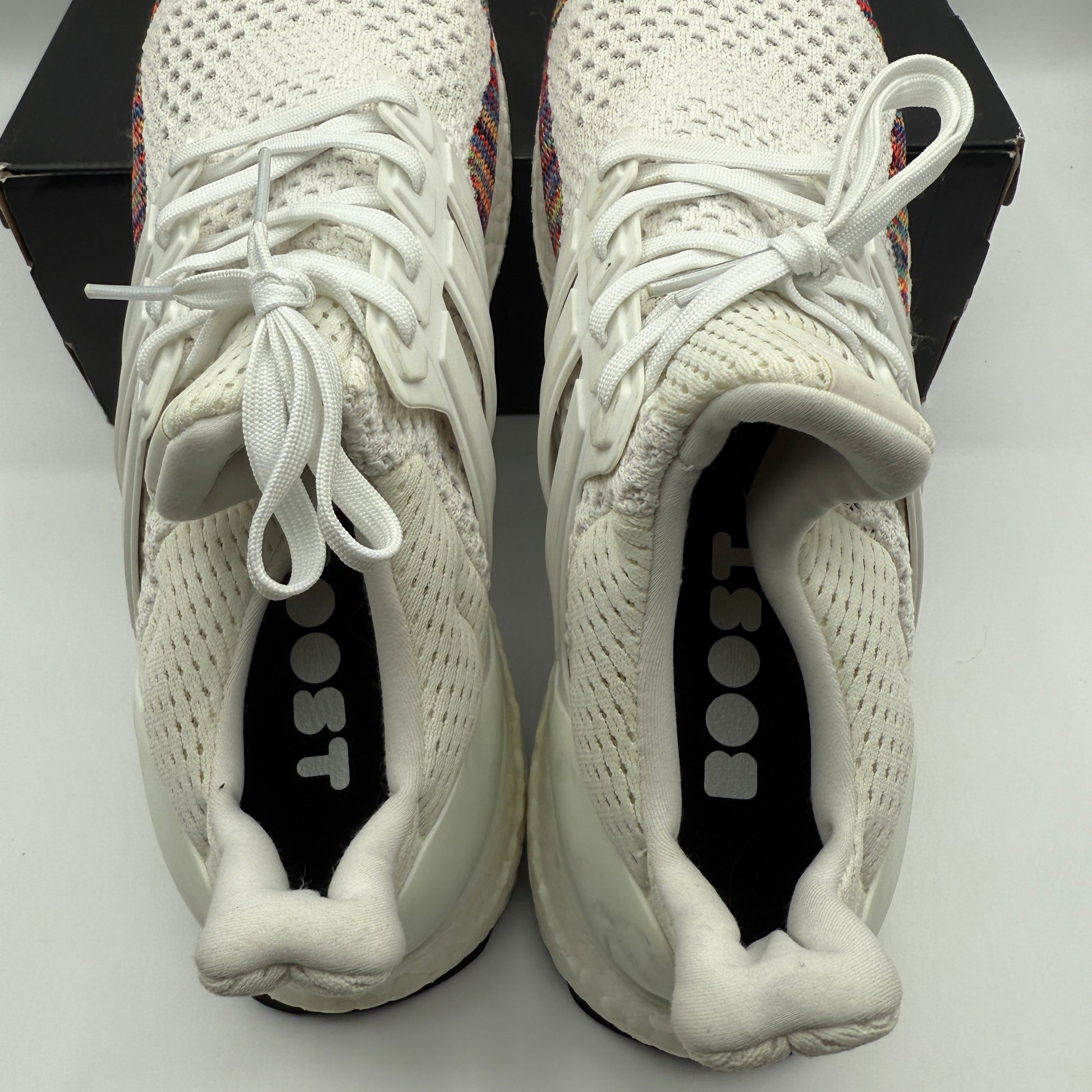 adidas Ultra Boost 1.0 Multi-Color Toe White tongue of shoe