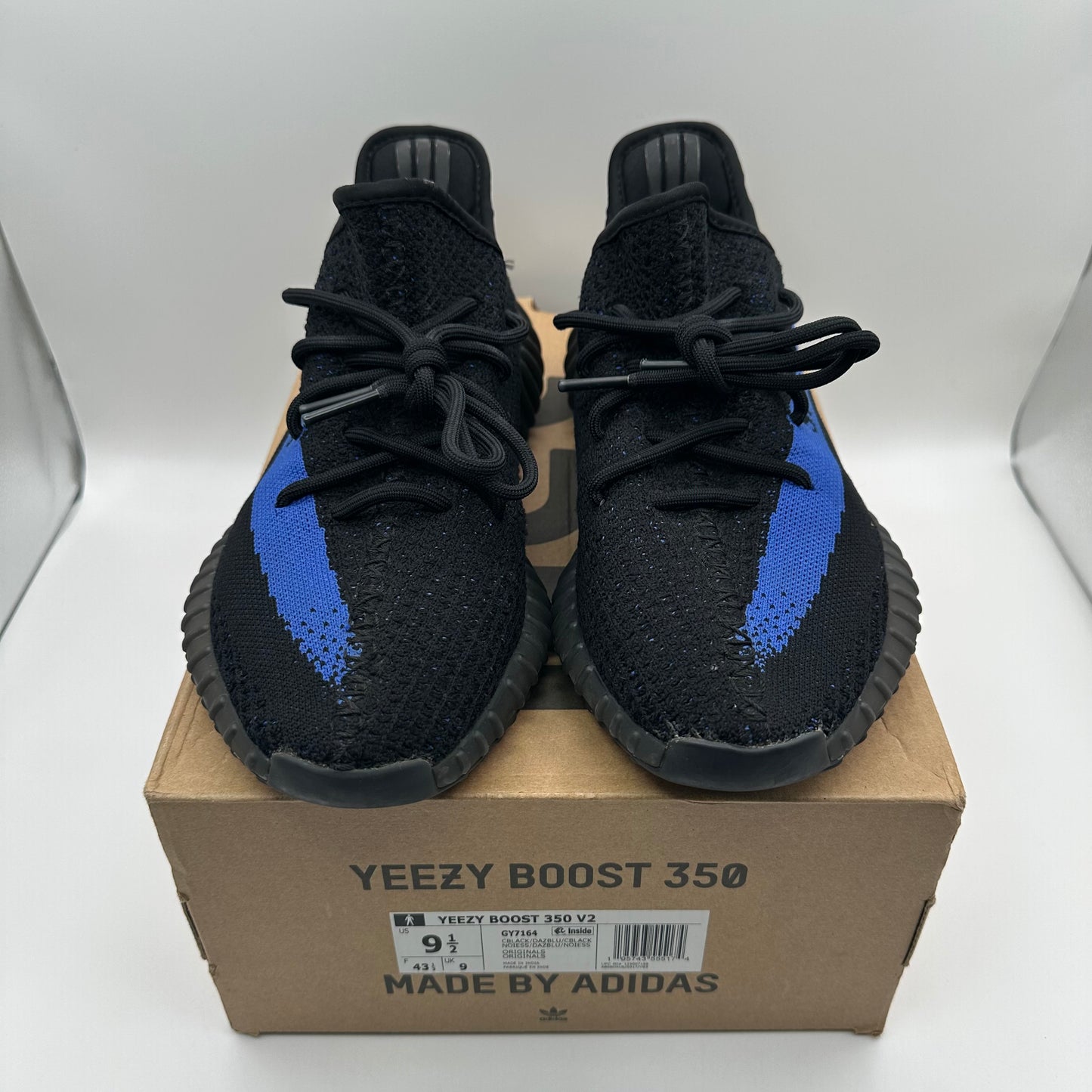 adidas Yeezy Boost 350 V2 Dazzling Blue Fronts of Shoes