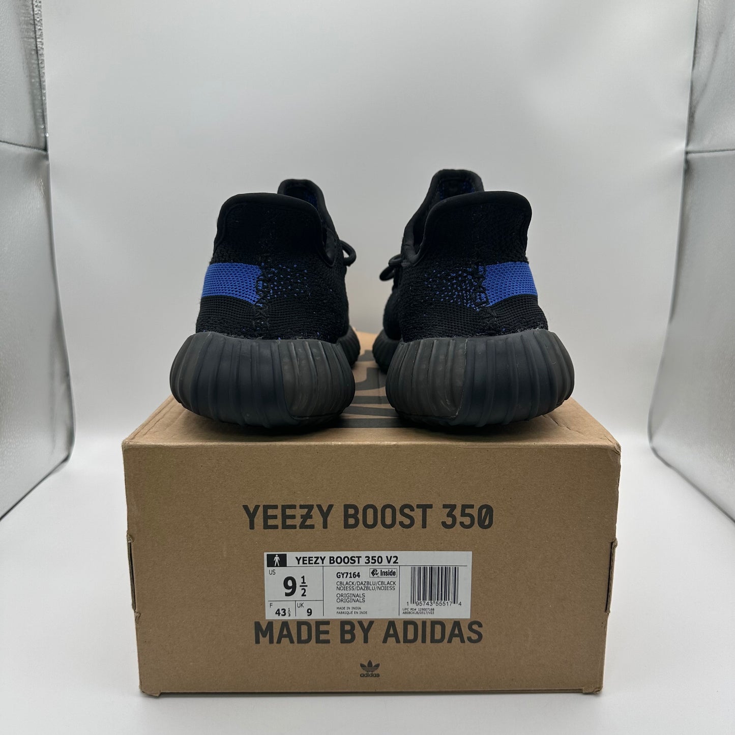 adidas Yeezy Boost 350 V2 Dazzling Blue Backs of Shoes
