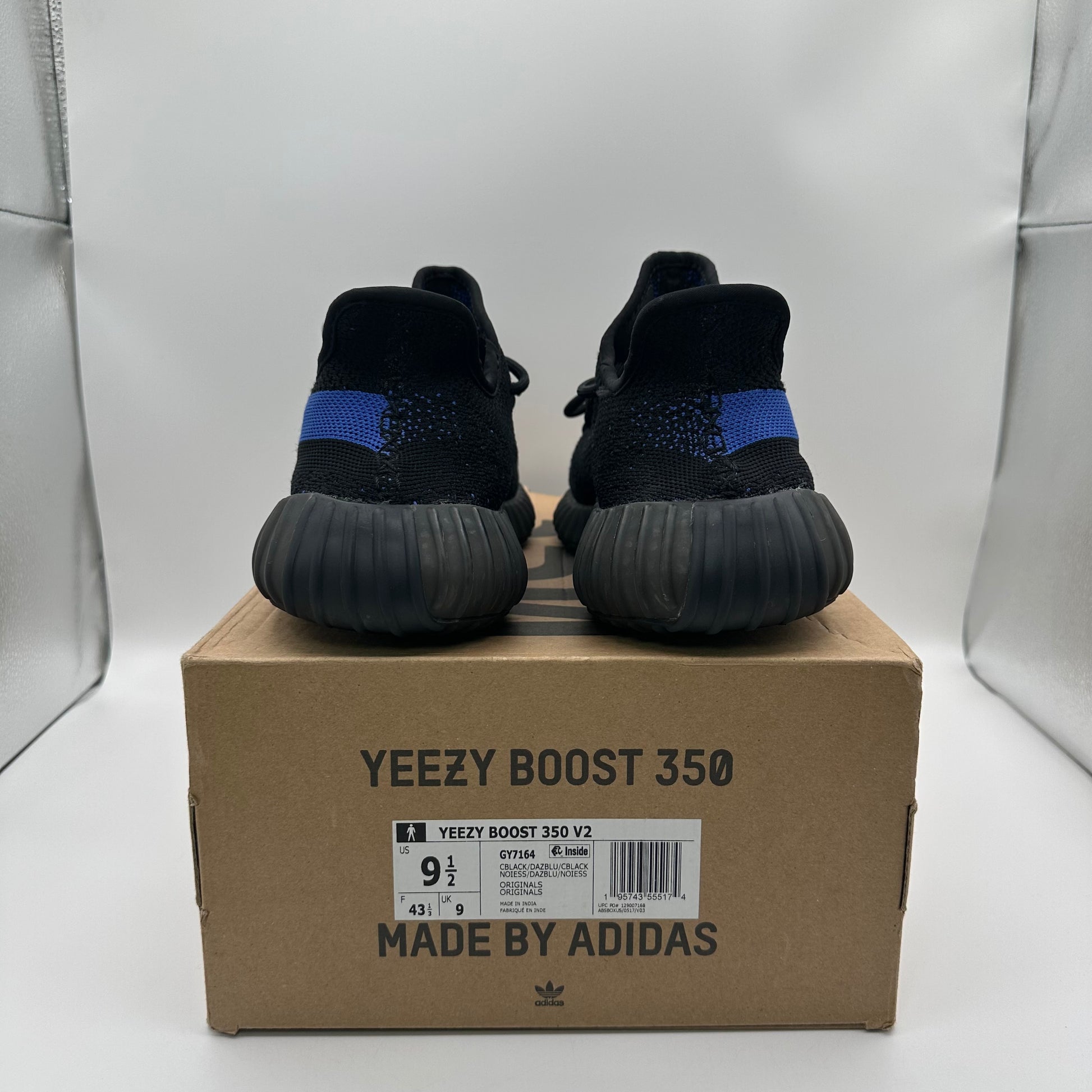adidas Yeezy Boost 350 V2 Dazzling Blue Backs of Shoes