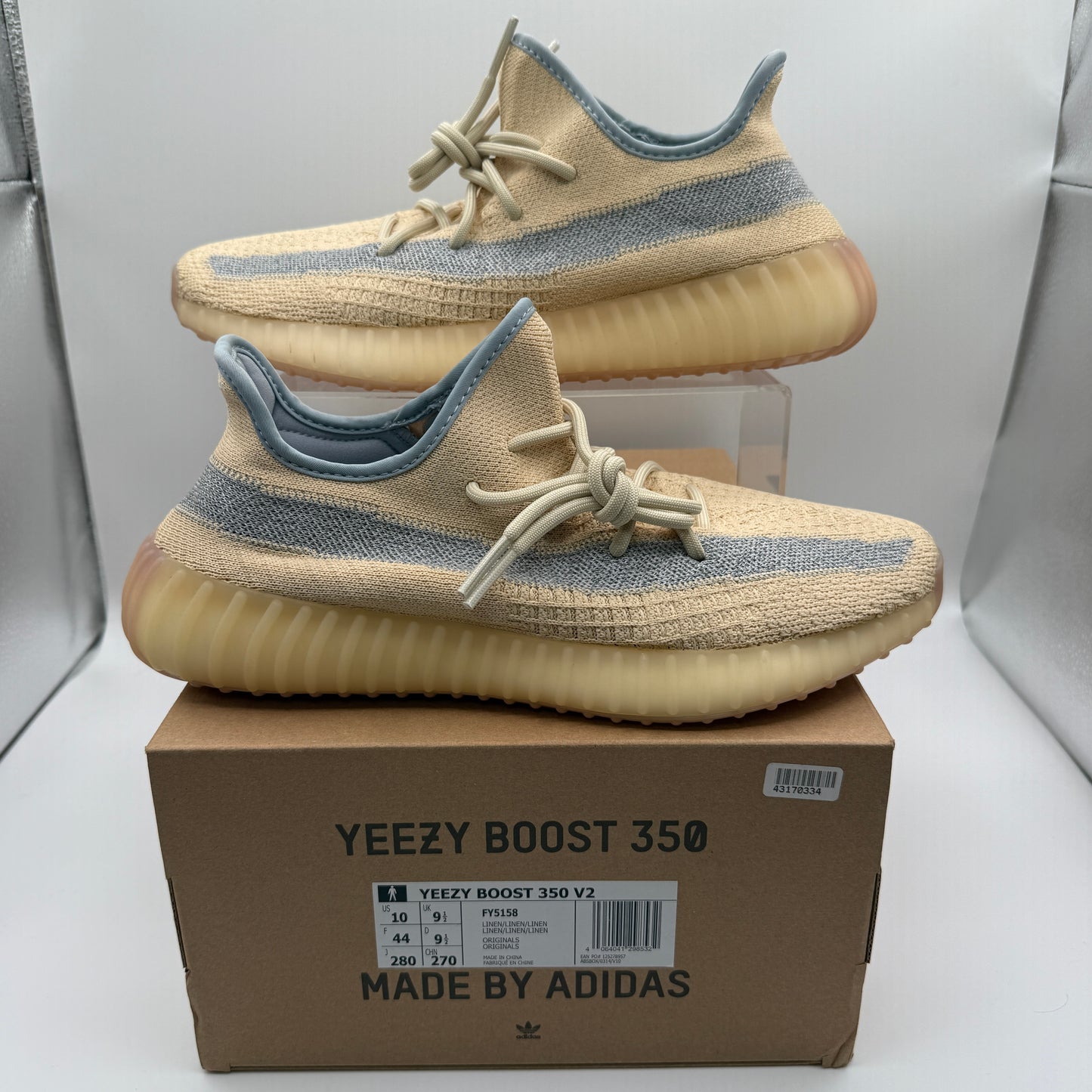 adidas Yeezy Boost 350 V2 Linen outside of shoe
