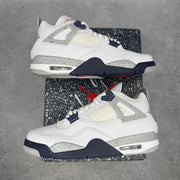 Jordan 4 Retro Midnight Navy FACTORY FLAW UPSIDE DOWN SWOOSH