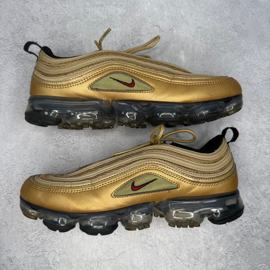 Nike Air VaporMax 97 Metallic Gold *pre - owned* SIZE 9.5 - Kicks Collective PA - Nike - AJ7291-700 - Men's Shoes - 9.5M/11W - Pre - Owned - No Box