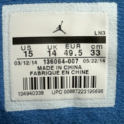 Jordan 3 Retro Sport Blue *pre-owned* SIZE 15