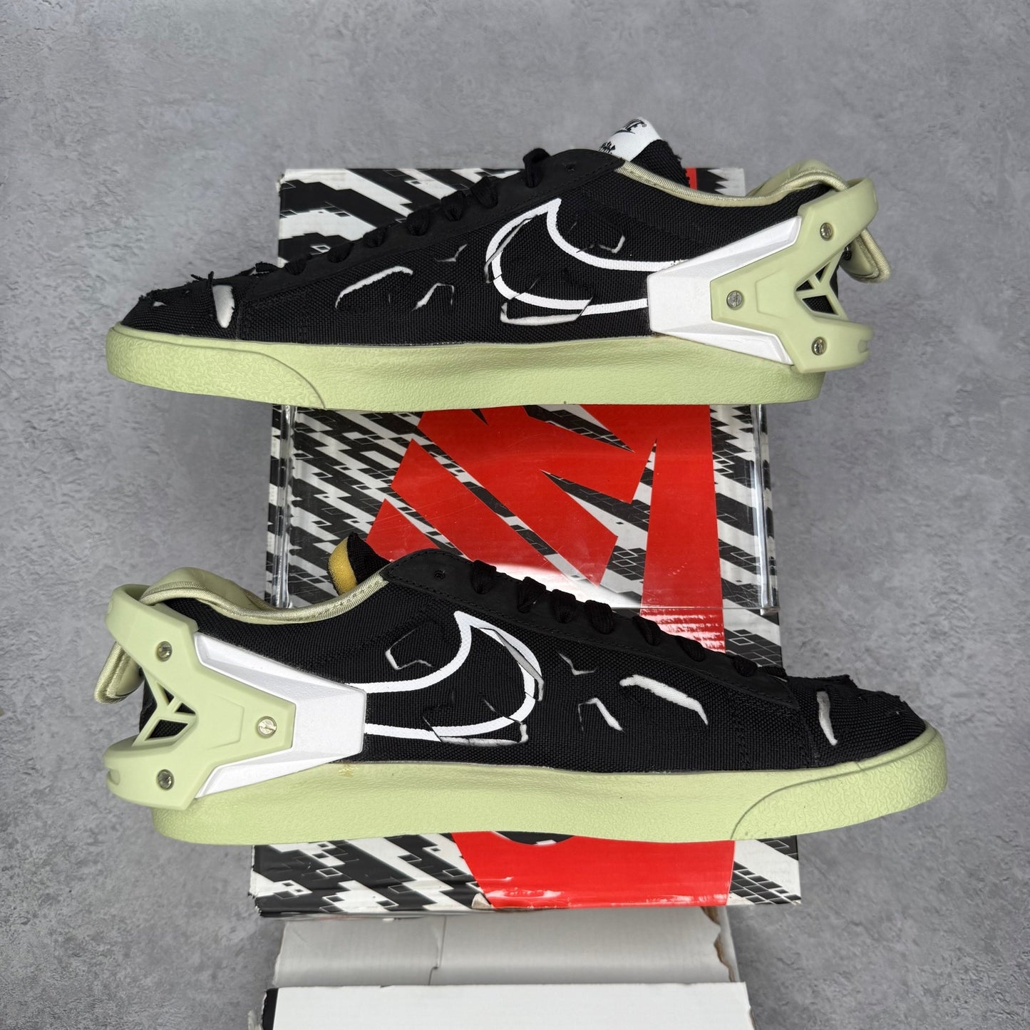 Nike Blazer Low Acronym Black Olive Aura - Kicks Collective PA - Nike - DO9373-001 - Men's Shoes - 11M/12.5W - Brand New - Original Box (Damaged)