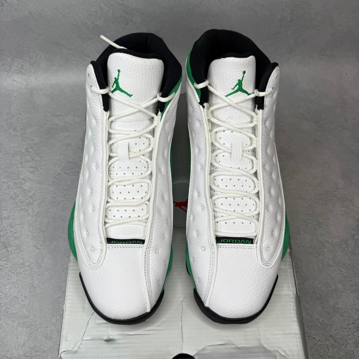 Jordan 13 Retro White Lucky Green *pre - owned* SIZE 10 - Kicks Collective PA - Jordan - DB6537-113/414571-113 - Men's Shoes - 10M/11.5W - Pre - Owned