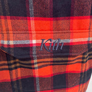 Kith Harrison Plaid Flannel Hooded Pullover Orange Navy pre-owned size Large