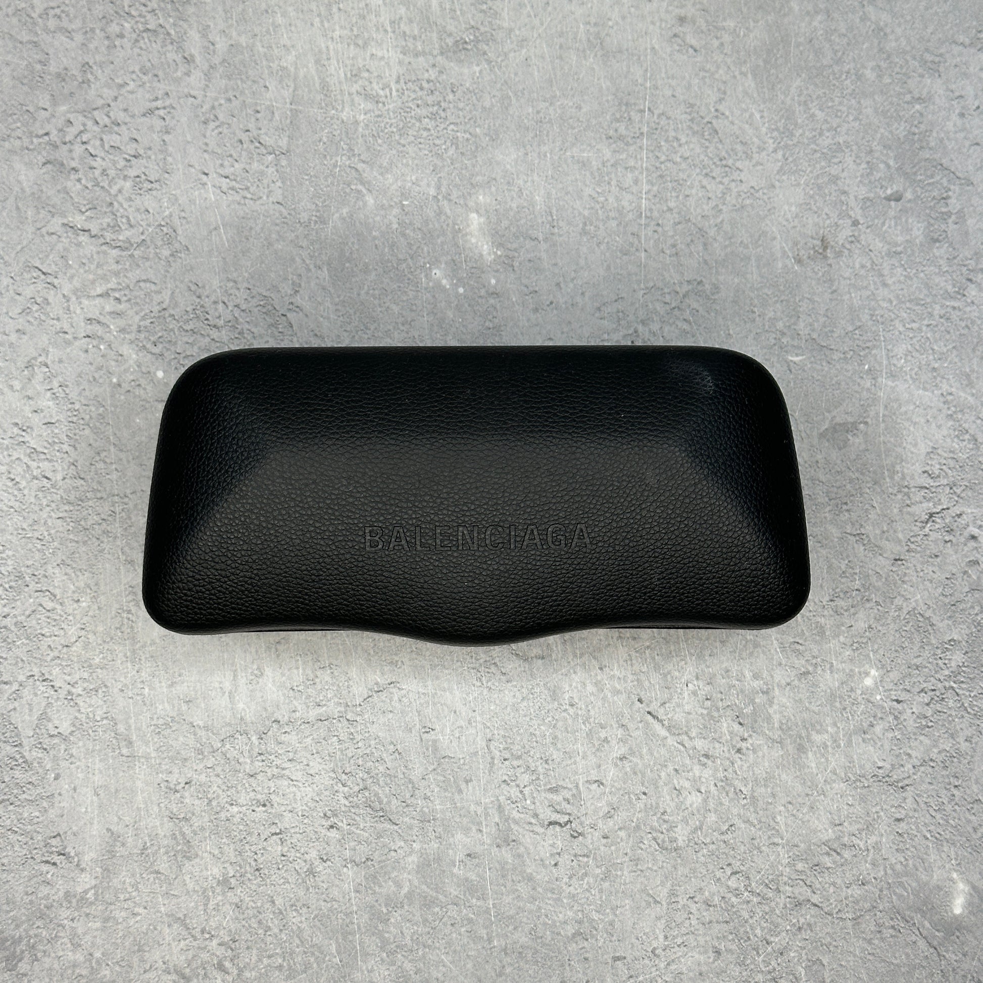 Balenciaga Square Rectangle Sunglasses Black/Black/Grey *pre-owned*