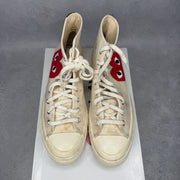 Converse Chuck Taylor All Star 70 Hi Comme des Garcons PLAY White *pre-owned* SIZE 10