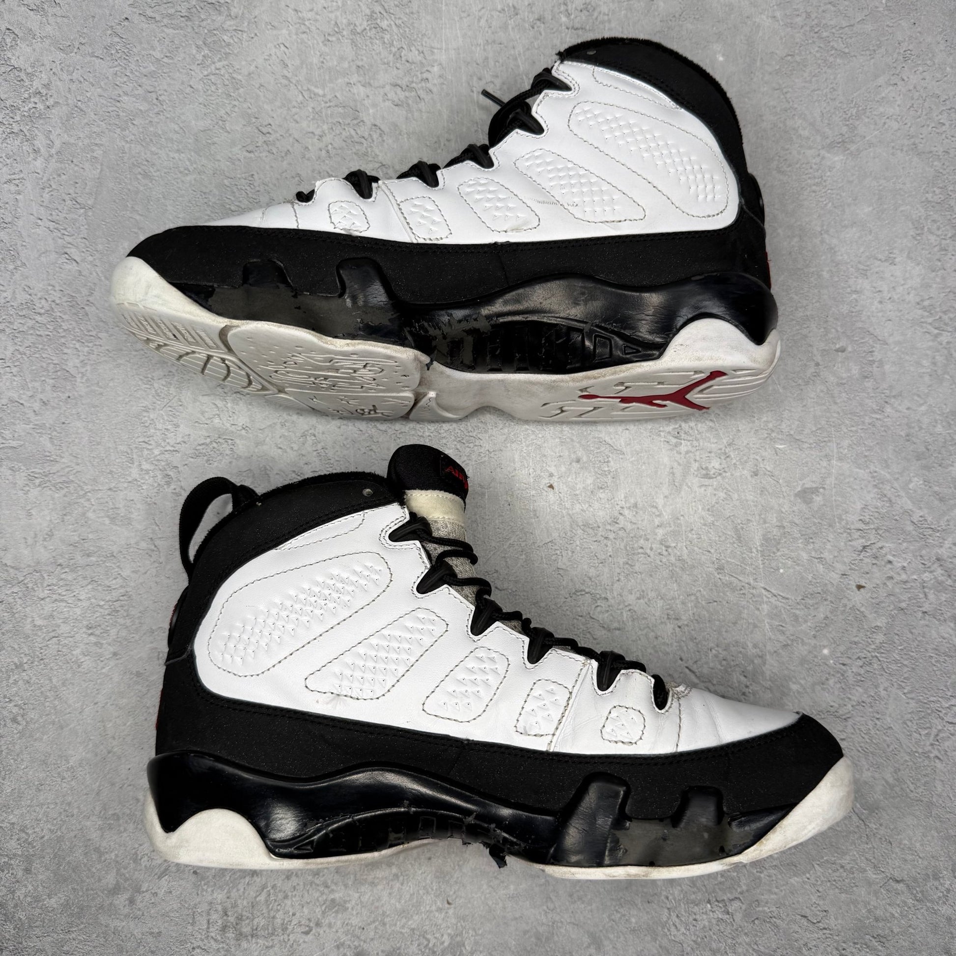 Jordan 9 Retro White Black Red (2010) *pre - owned* SIZE 7.5 - Kicks Collective PA - Jordan - 302370-102 - Men's Shoes - 7.5M/9W - Pre - Owned - No Box