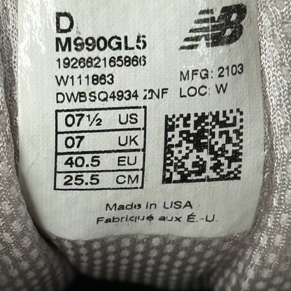 New Balance 990v5 Grey *pre-owned* SIZE 7.5
