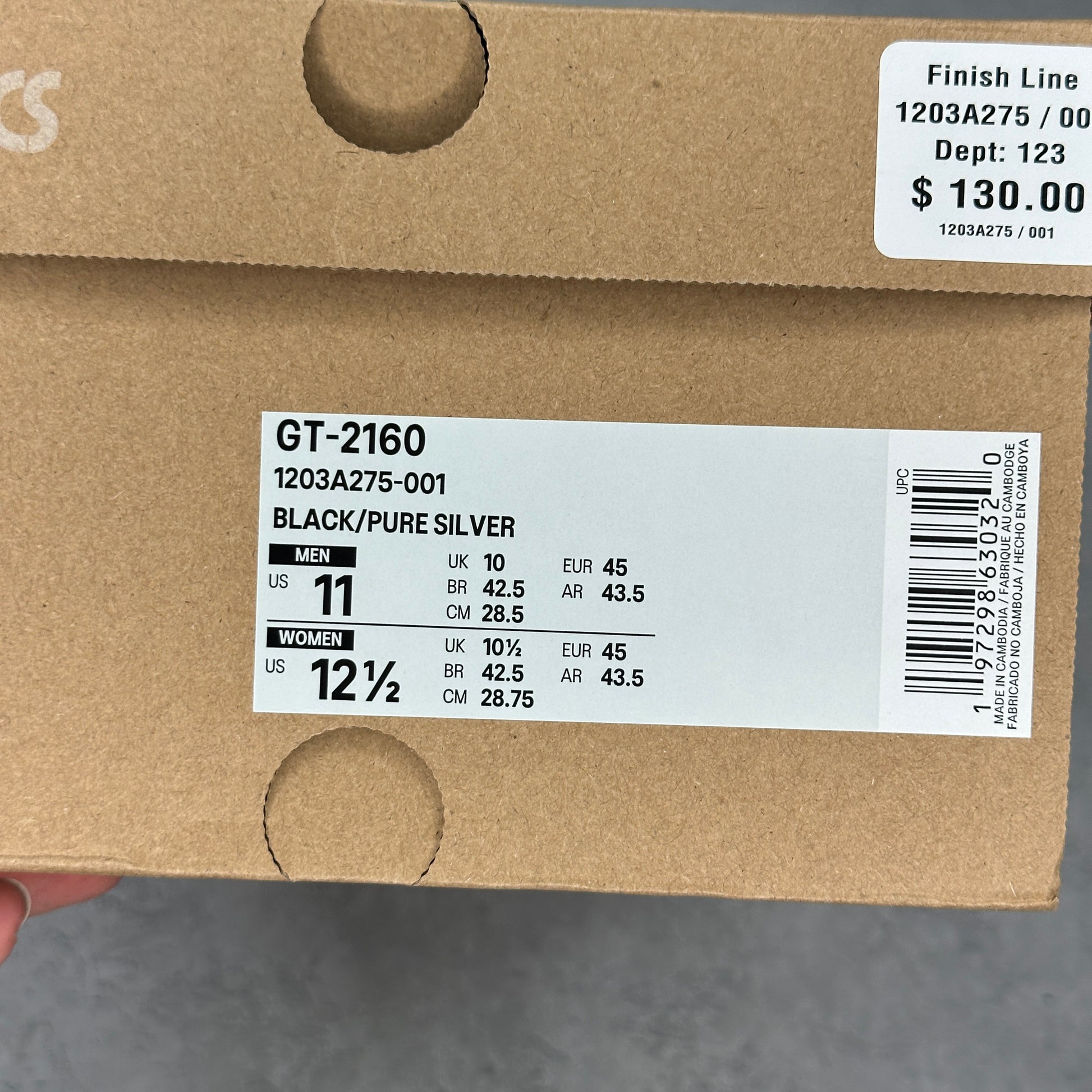 ASICS Gel-1130 Black Pure Silver