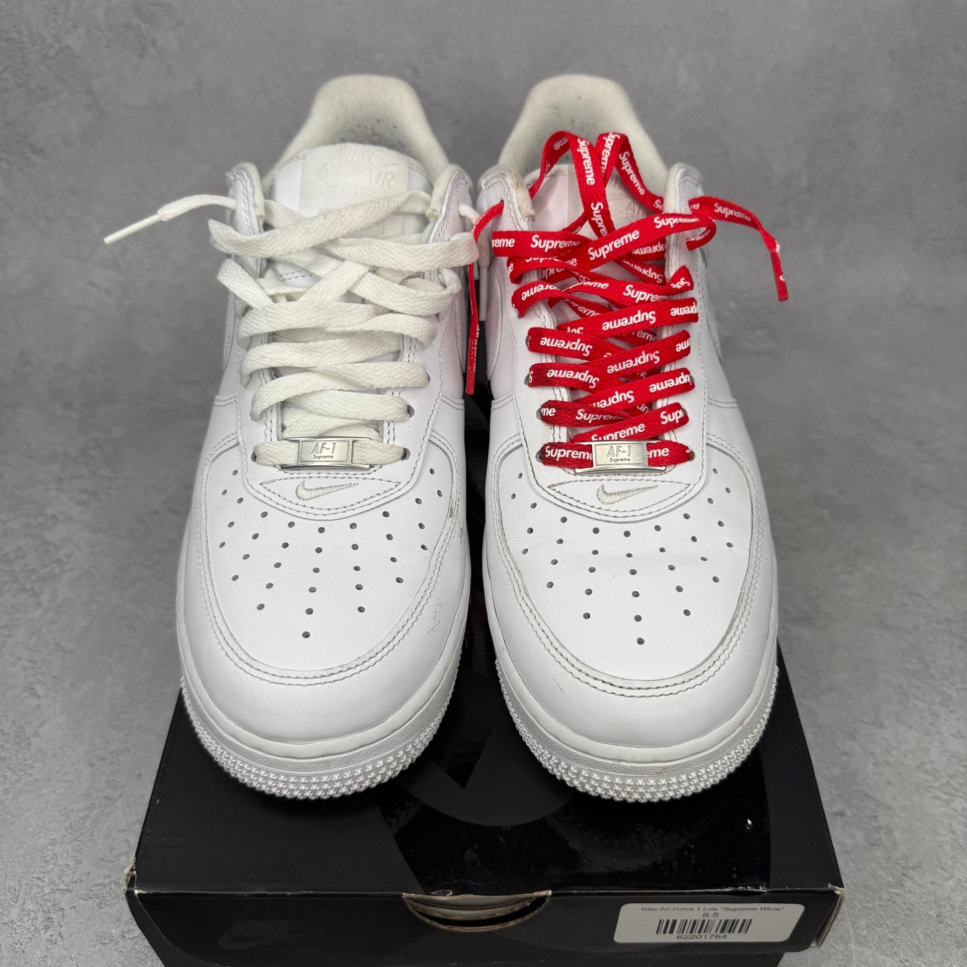 Nike Air Force 1 Low Supreme White *pre - owned* SIZE 8.5 - Kicks Collective PA - Nike - CU9225 - 100 - Men's Shoes - 8.5M/10W - Pre - Owned