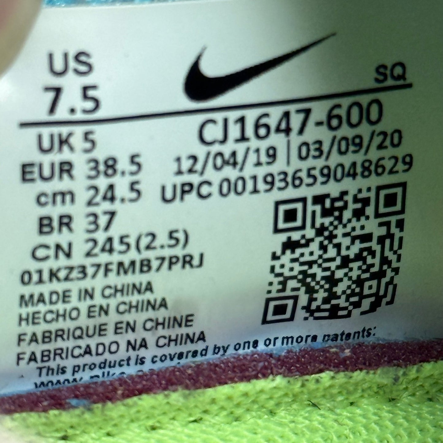 Nike Air Force 1 Low Washed Coral Ghost Green (Women's) *pre - owned* SIZE 7.5W - Kicks Collective PA - Nike - CJ1647-600 - Women's Shoes - 6M/7.5W - Pre - Owned - No Box