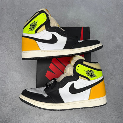 Jordan 1 Retro High White Black Volt University Gold *pre - owned* SIZE 11 - Kicks Collective PA - Jordan - 555088-118 - Men's Shoes - 11M/12.5W - Pre - Owned - Replacement Box