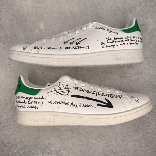 adidas Stan Smith Sharpie Pack Graffiti White *pre - owned* SIZE 8 - Kicks Collective PA - adidas - GV9800 - Men's Shoes - 8M/9.5W - Pre - Owned - No Box