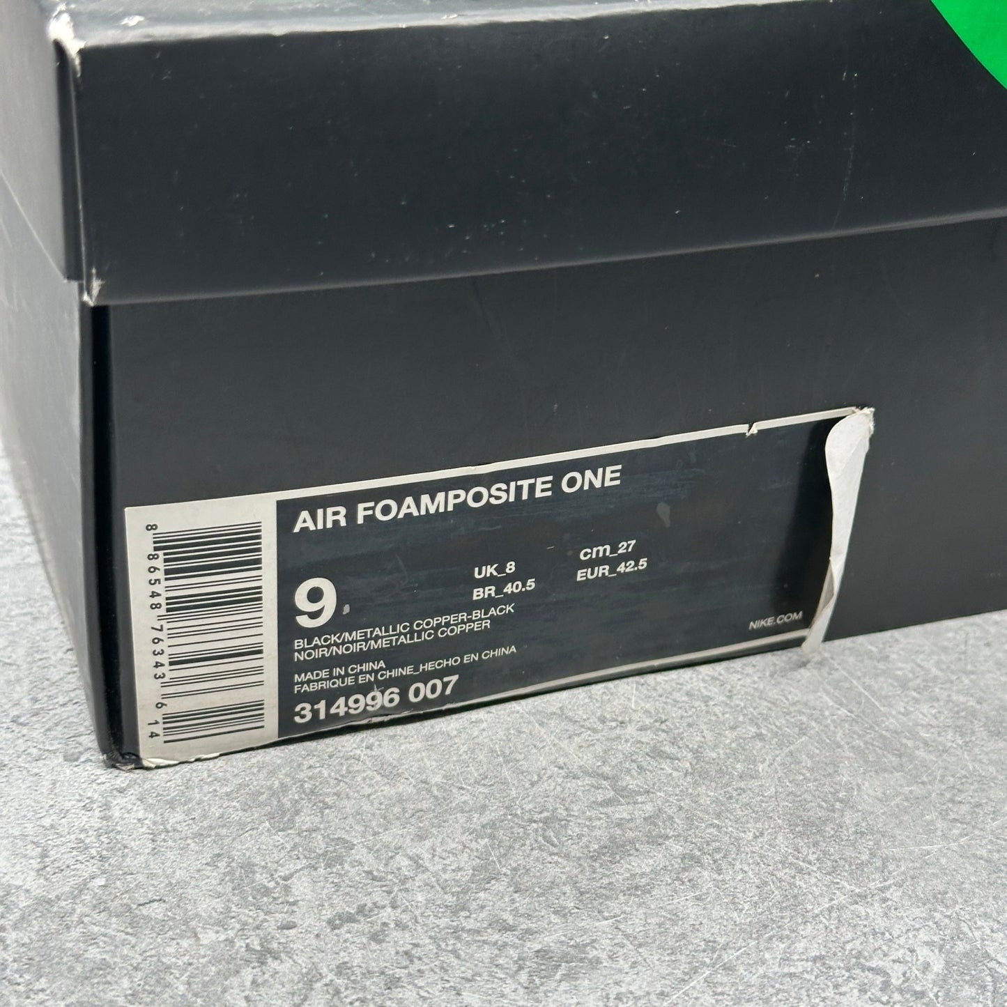 Nike Air Foamposite One Copper (2017) *pre - owned* SIZE 9 - Kicks Collective PA - Nike - 314996-007 - Men's Shoes - 9M/10.5W - Pre - Owned - Missing Lid