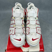 Nike Air More Uptempo White Varsity Red Outline *pre - owned* SIZE 7.5 - Kicks Collective PA - Nike - 921948-102 - Men's Shoes - 7.5M/9W - Pre - Owned - Original Box (Damaged)