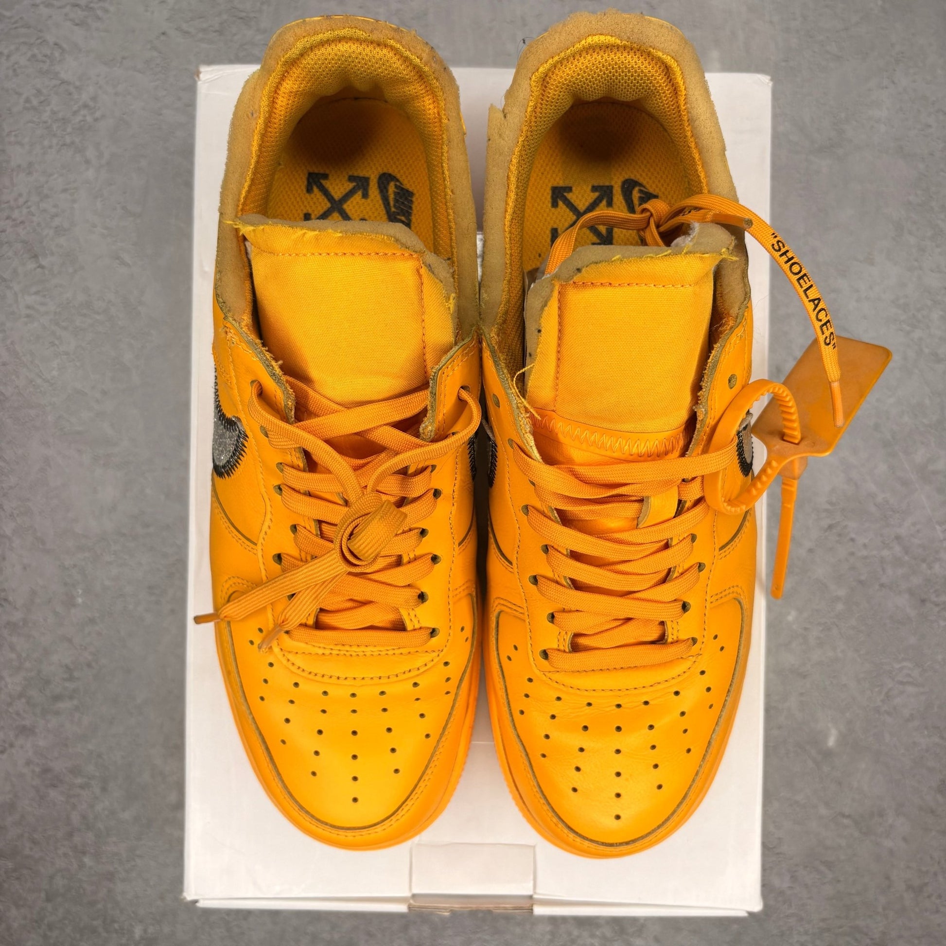 Nike Air Force 1 Low Off - White ICA University Gold *pre - owned* SIZE 9 - Kicks Collective PA - Nike - DD1876-700 - Men's Shoes - 9M/10.5W - Pre - Owned