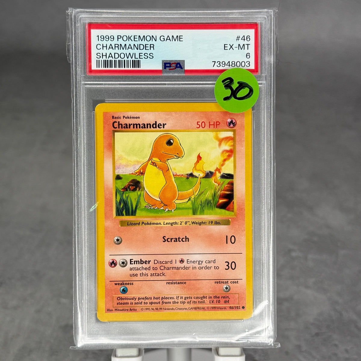 Charmander - Base Set (Shadowless) (BSS) PSA 6 - Kicks Collective PA - POKEMON - POKEMON SINGLES - Accessories - OS - Brand New - No Box