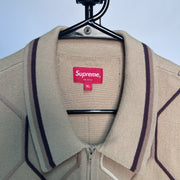 Supreme Hex Zip Up Polo Tan *pre-owned* SIZE XL