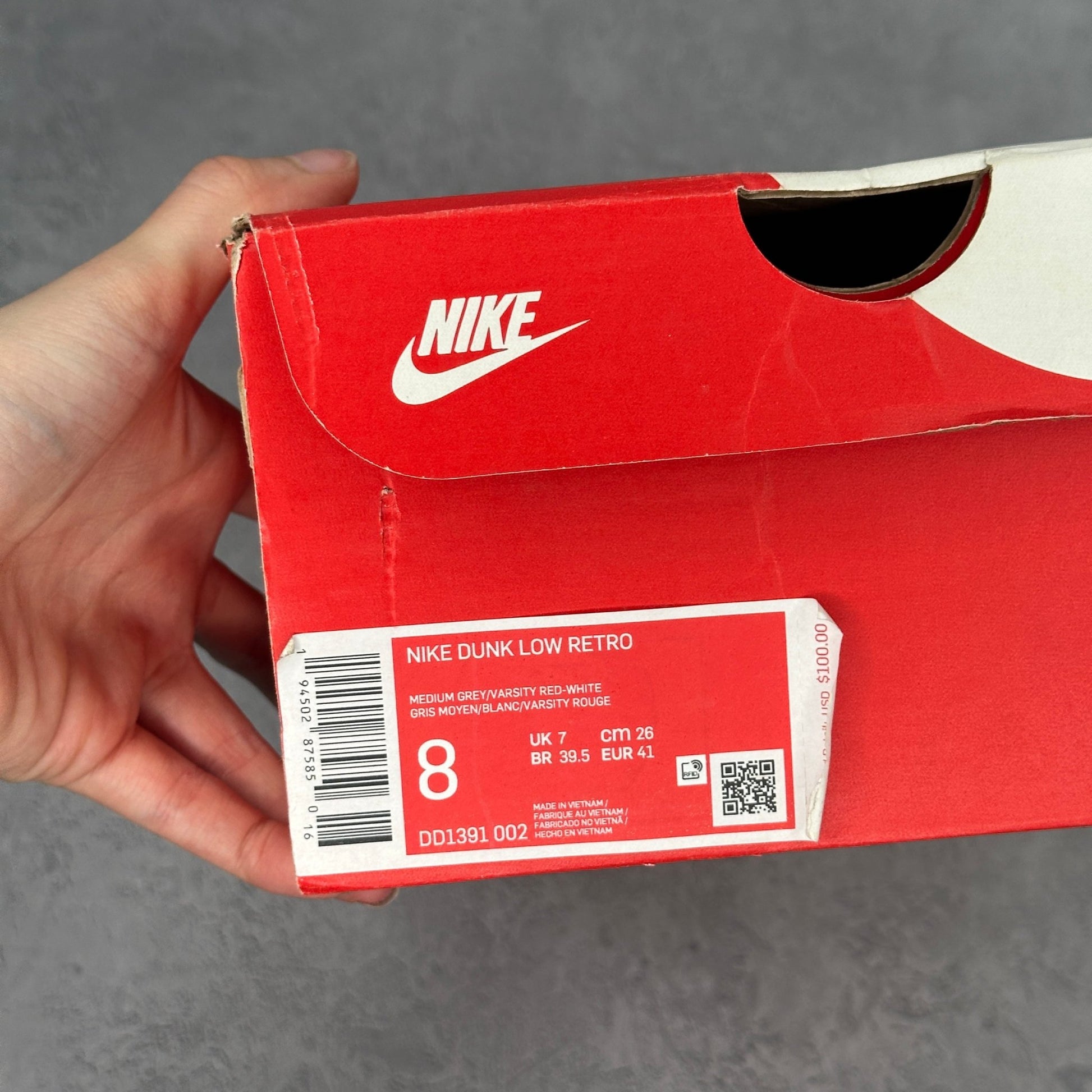 Nike Dunk Low Retro UNLV (2021) *pre - owned* SIZE 8 - Kicks Collective PA - Nike - DD1391 - 002 - Men's Shoes - 8M/9.5W - Pre - Owned